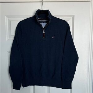 Tommy Hilfiger Men's Navy Quarter Zip Sweater